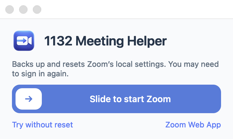 1132 Meeting Helper welcome window on macOS